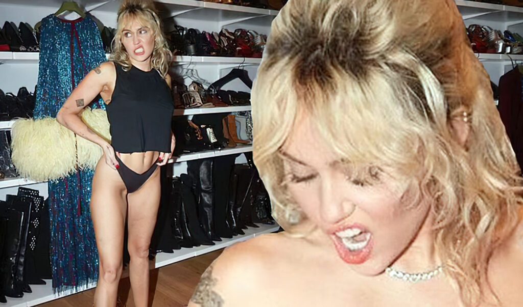 naked Miley Cyrus tits bikini big pussy seducing ew sdre43 1